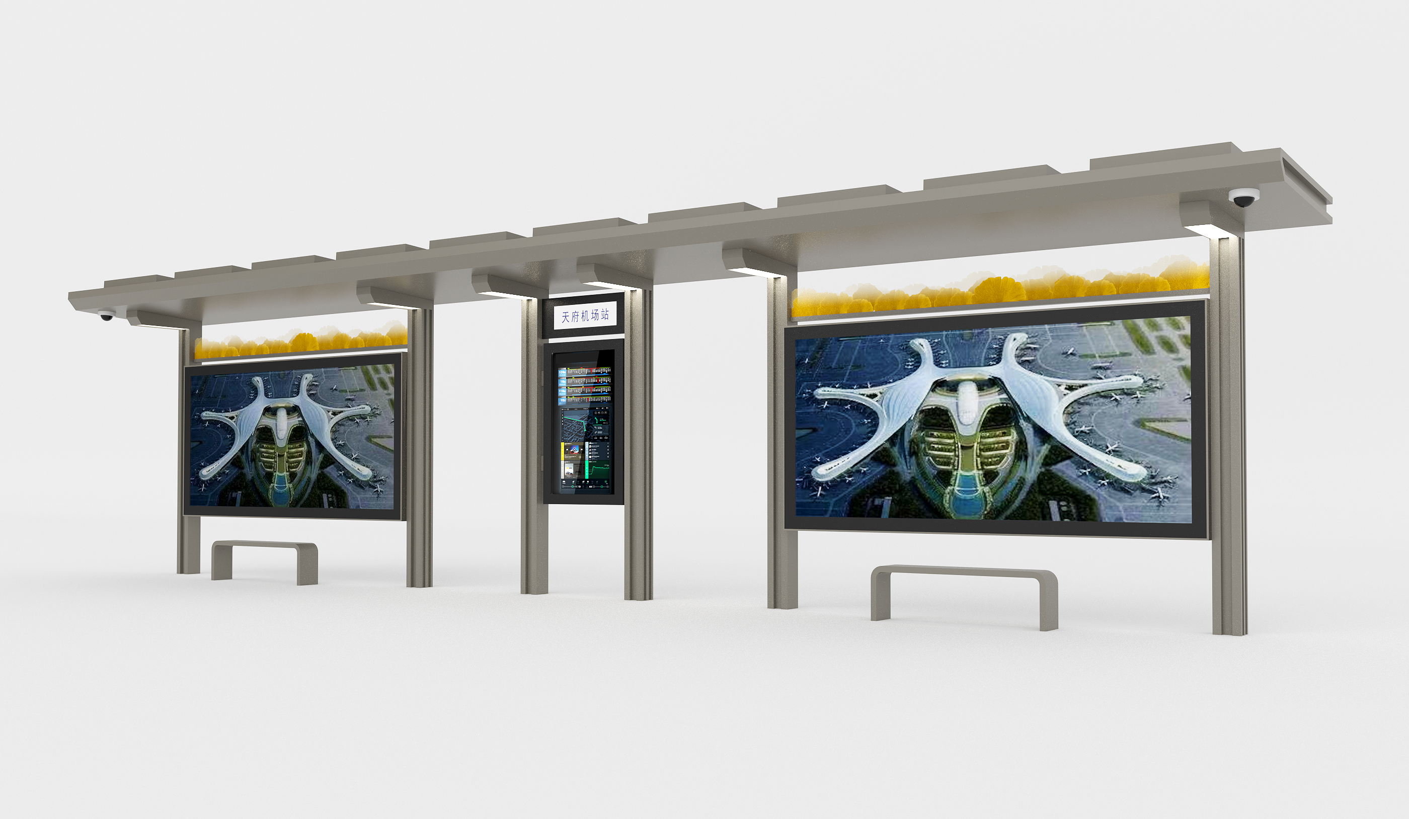 【鑫泰來智能候車亭】成都天府國際機場項目圓滿完成